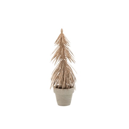 Sapin de Noël décoratif en plastique champagne 7x7x22 cm