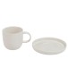 tasse avec sous-tasse en porcelaine blanc 11x8x7.5 cm