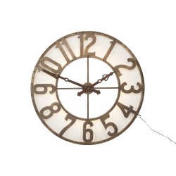 Horloge ronde en métal marron 105x105x10 cm