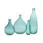 Vase bouteille en verre azur 25x25x75 cm