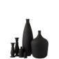 Vase bouteille en verre noir 12x12x22 cm