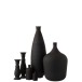 Vase ovale en verre noir 25x25x81 cm