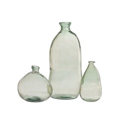 Vase dame jeanne en verre vert 33x33x32 cm