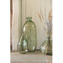 Vase dame jeanne en verre vert 33x33x32 cm