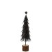 Albero di Natale decorativo a led in vetro - metallo nero 15x15x56.5 cm