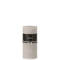 Bougie cylindrique 72H en Paraffine gris 7x7x15 cm