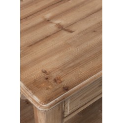 Consola de 6 cajones en madera natural 131x70x95 cm