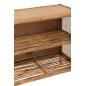 Meuble bas 2 portes en bois naturel 100x40x65 cm