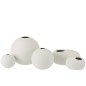 Vase boule en céramique blanc mat D12cm