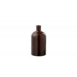 Jarrón botella cristal marrón Alt. 22 cm
