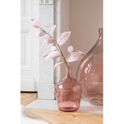 Vase dame jeanne en verre rose 18x18x30 cm