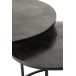 Set de 3 tables gigognes en aluminium noir 75.5x75.5x40 cm