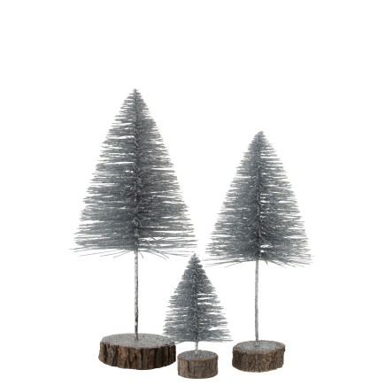 Sapin de Noël artificiel en plastique argent 17x17x35 cm