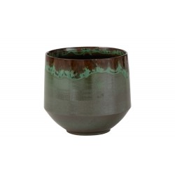 Macetero de cerámica verde 23x23x23cm