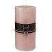 Bougie cylindrique 140H en Paraffine rose 10x10x20 cm