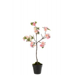 Árbol de flor plástico rosa/marrón Alt. 50 cm