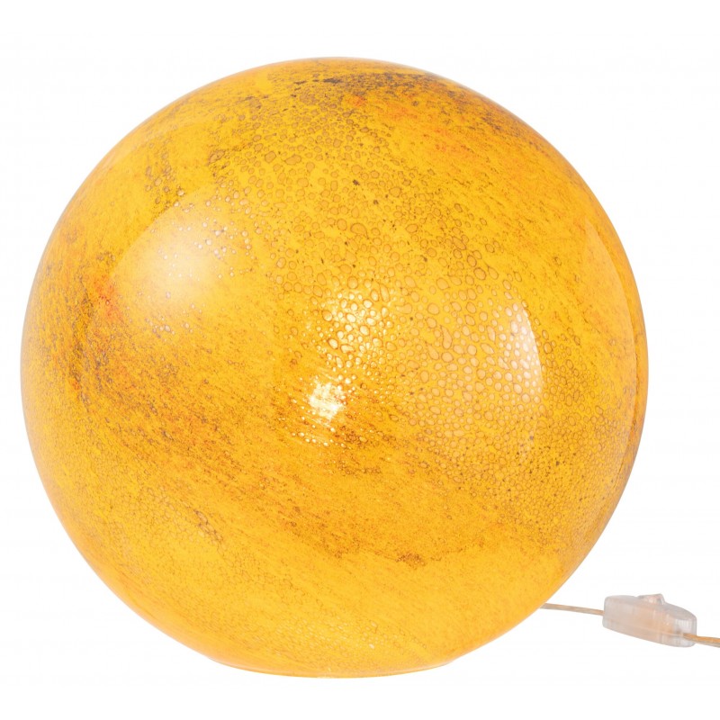 Lampe boule à poser en verre jaune 29x29x29 cm