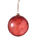 Boule de Noël avec ligne pailletées en verre rouge D15cm