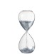 Reloj de arena perlas vidrio plata Alt. 32 cm