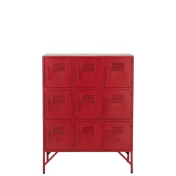 Armoire 9 portes à clés en métal Rouge 86x42x113,7cm