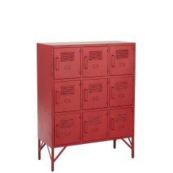 Armoire 9 portes à clés en métal Rouge 86x42x113,7cm