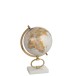 Globe sur pied en bois blanc 24x23x36 cm