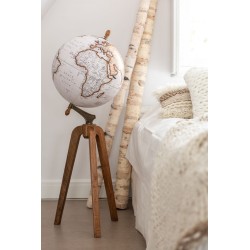 GLOBE SUR PIED BOIS BLANC / NATUREL 104 cm