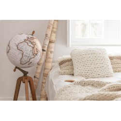 GLOBE SUR PIED BOIS BLANC / NATUREL 104 cm