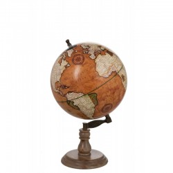 Globe sur pied en bois orange 30x30x53 cm