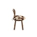 Chaise avec oreille de vache en bois et textile marron 36x36x58 cm