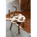 Chaise avec oreille de vache en bois et textile marron 36x36x58 cm