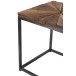 Set de 2 tables gigognes en bois marron et métal noir 43.5x43.5x51.5 cm