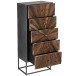 Armoire 5 tiroirs en bois naturel 45.5x37x110 cm