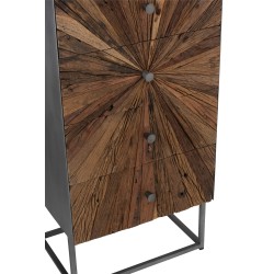 Armoire 5 tiroirs en bois naturel 45.5x37x110 cm