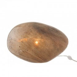 Lampe ovale en verre marron 40x31.5x26.5 cm