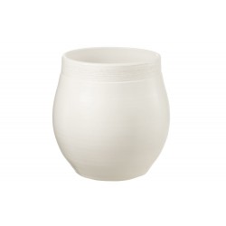 Cachepot de cerámica blanco de 25x25x25 cm