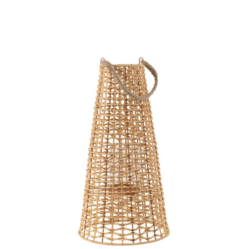 Lanterna in rattan beige 30x30x55 cm