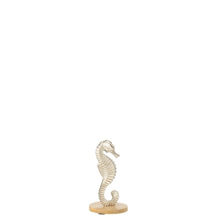 Hippocampe sur socle en aluminium multicolore 14.5x7x7 cm