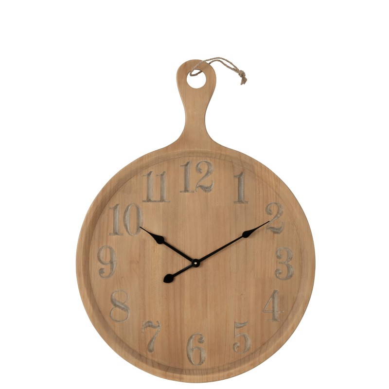 Horloge murale en bois naturel 65.2x4.5x88 cm