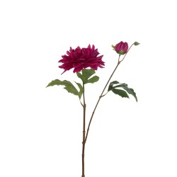 Dahlia artificiel en polyresine rouge 63x14x12 cm