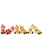 Enfant en polyresine multicolore 14x9x13 cm assortiment de 6 citron/orange/pomme small