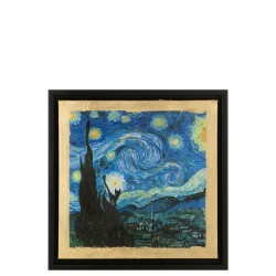 Tableau Chartistes inspiré par La Nuit étoilée en toile multicolore 34x4x34 cm