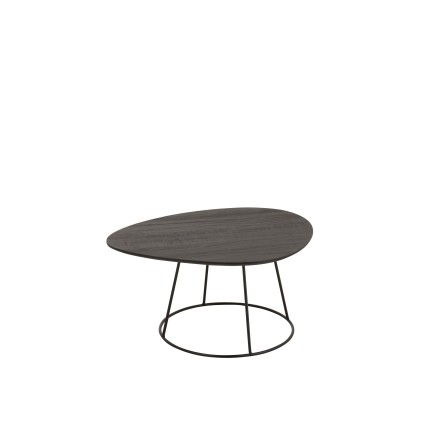 TABLE GIGOGNE OVALE BOIS/METAL BRUN FONCE S