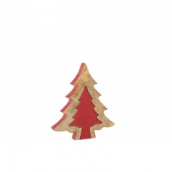 Puzzle de árbol de Navidad en madera roja 18,5x3x23,5cm