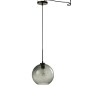 Lampe boule suspendue en verre gris 25.5x25.5x184 cm