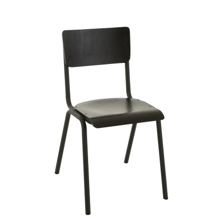 Silla ajustable de terciopelo negro 52x43x82 cm