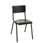 Silla ajustable de terciopelo negro 52x43x82 cm