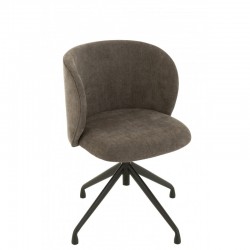 Chaise réglable en velours gris 56x48x48 cm