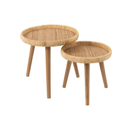 Tables d'appoint Lurne en roseau naturel 60x60x56.5 cm