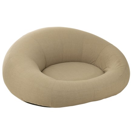 Colchón donut de polipropileno beige 150x175x75 cm